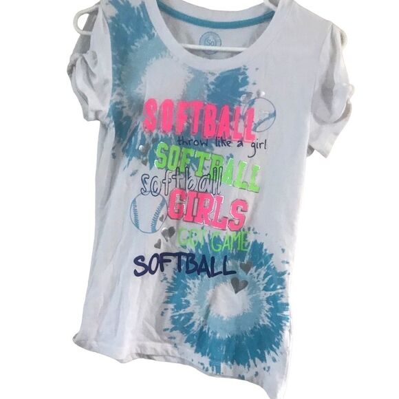 SO Size large size 16 girls graphic white short sleeve shirt - Picture 7 of 7